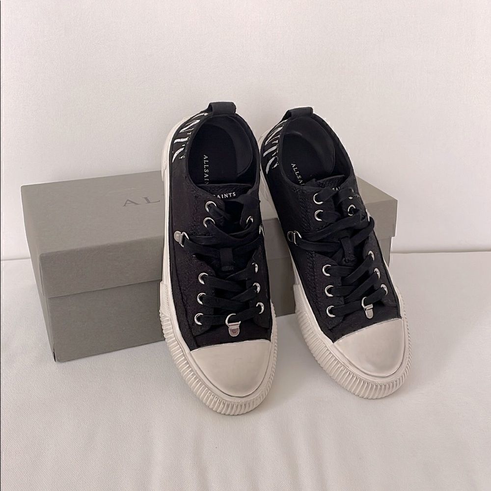 ⭕️ ALL SAINTS Sneakers Black Low Top Designer 9 39